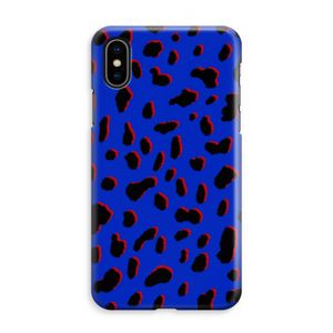 Blue Leopard: iPhone XS Max Volledig Geprint Hoesje