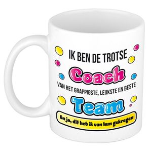 Cadeau mok voor coach - grappig - keramiek - 300 ml - trotse coach   -