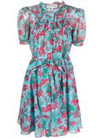 Saloni robe-chemise Panny à fleurs - Bleu