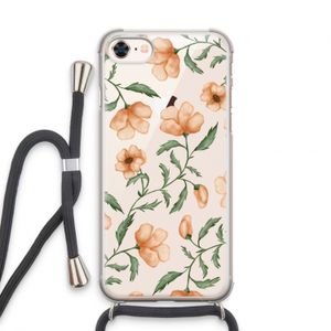 Peachy flowers: iPhone 8 Transparant Hoesje met koord