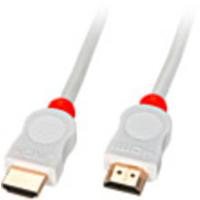 LINDY 41410 HDMI-kabel HDMI Aansluitkabel HDMI-A-stekker, HDMI-A-stekker 0.50 m Wit 4K UHD, Rond, UL gecertificeerd, Afgeschermd (dubbel), Stugge binnenader - thumbnail