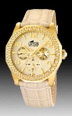 Horlogeband Lotus 15761/2 (BC07679) Croco leder Beige 22mm