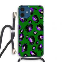 Green Cheetah: iPhone 12 mini Transparant Hoesje met koord Green Cheetah: iPhone 12 mini Transparant Hoesje met koord