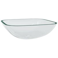 vidaXL Wasbak 42x42x14 cm glas transparant