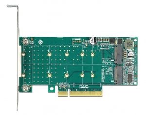 DeLOCK PCI Express x8 Card naar 2x internal NVMe M.2 Key M - Bifurcation controller