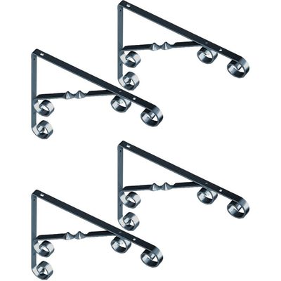 4x Zwarte stalen plankdragers Jutta 18 x 13 cm tot 30 kg