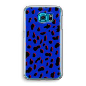 Blue Leopard: Samsung Galaxy S6 Transparant Hoesje