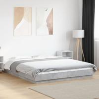 Bedframe bewerkt hout betongrijs 160x200 cm