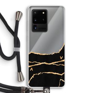 Gouden marmer: Samsung Galaxy S20 Ultra Transparant Hoesje met koord