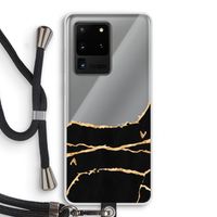 Gouden marmer: Samsung Galaxy S20 Ultra Transparant Hoesje met koord