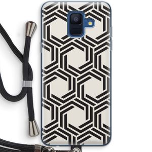 Geometrisch patroon: Samsung Galaxy A6 (2018) Transparant Hoesje met koord