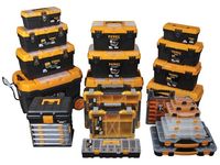 Perel gereedschapskoffer 41,3 x 21,2 x 18,6 cm zwart/oranje - thumbnail