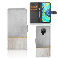 Xiaomi Redmi Note 9 Pro | Note 9S Book Style Case Wood Concrete - thumbnail