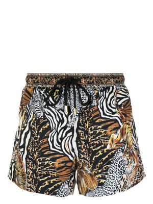 Camilla short de bain à mélange d'imprimés - Marron