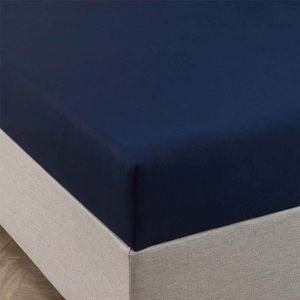 Hoeslaken - Bamboe Stretch - Navy - 160x200 cm - Blauw - Fresh and Co - Dekbed-Discounter.nl