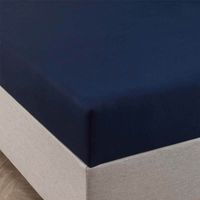 Hoeslaken - Bamboe Stretch - Navy - 80x200 cm - Blauw - Fresh and Co - Dekbed-Discounter.nl