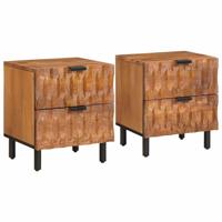 Nachtkastje 2 pcs Bruin 40 x 33,5 x 46 cm Massief Mango Hout