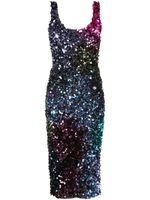 Cynthia Rowley robe mi-longue sans manches à sequins brodés - Violet