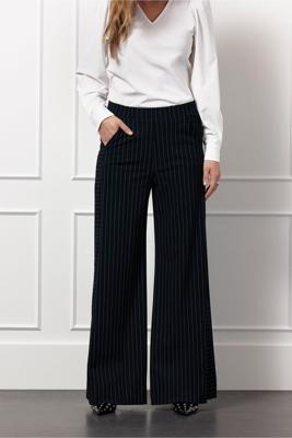 Studio Anneloes Pilar Pinstripe Trousers 12523 Broek 6911 Dark Blue/off White