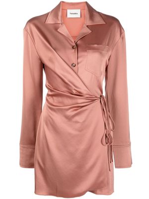 Nanushka robe courte Xaviera satiné - Rose
