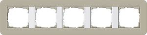 Gira afdekraam 5 voudig E3 grijs beige-zuiverwit