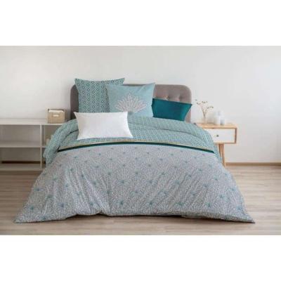 HOME LINGE PASSION Luxor dekbedovertrek - 1 dekbedovertrek 240 x 260 cm + 2 kussenslopen 65 x 65 cm - Smaragdgroen en wit