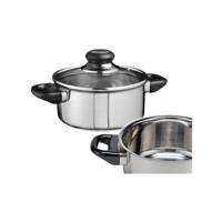 Kookpan - glazen deksel - 16 cm - RVS - 3-laags - pannen - diverse warmtebronnen Kookpan - glazen deksel - 16 cm - RVS - 3-laags - pannen - diverse warmtebronnen