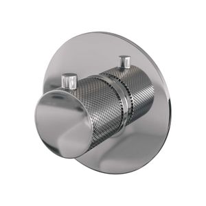 Inbouwthermostaat Brauer Chrome Carving met Ronde knop en Rozet Geborsteld Chroom Brauer