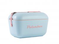 Polarbox retro koelbox pop blauw met roze band - 20 liter - duurzaam geproduceerde trendy koelbox - thumbnail