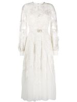 Elie Saab robe mi-longue à perles brodées - Blanc