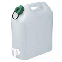 Water Jerrycan of watertank - 15 Liters - met kraantje - transparant kunststof - 32x16x38cm