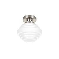 Highlight Nikkel plafondlampYork wit glas Ø 15cm - G1870.00 + O1103.30