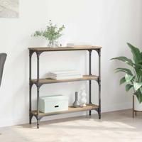 Wandtafel met plank artisanaal eikenkleurig 75 x 22.5 x 75 cm