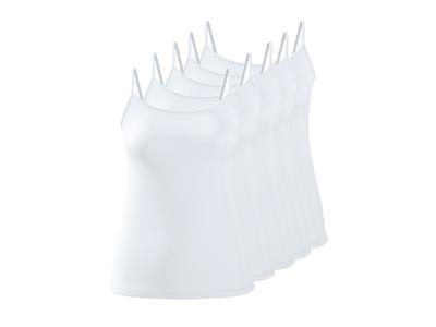 esmara Set van 5 dames spaghettitops (Wit, L (44/46))