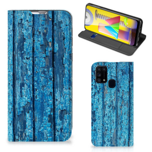 Samsung Galaxy M31 Book Wallet Case Wood Blue