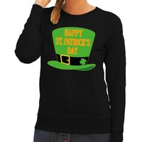 Happy St. Patricksday sweater zwart dames Happy St. Patricksday sweater zwart dames