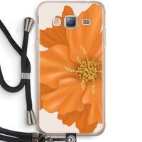 Orange Ellila flower: Samsung Galaxy J3 (2016) Transparant Hoesje met koord