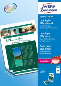 Avery Premium Colour Laser Photo Paper 120 g/m² papier voor inkjetprinter A4 (210x297 mm) Glans Wit