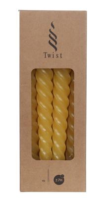 Twist kaarsen set 4 stuks dia. 2.2 x H 19 cm honing - Hortus