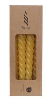 Twist kaarsen set 4 stuks dia. 2.2 x H 19 cm honing - Hortus