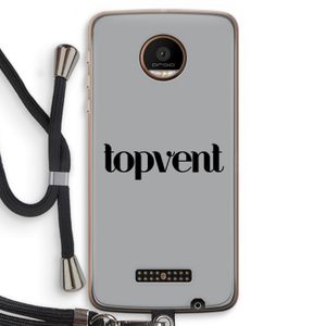 Topvent Grijs Zwart: Motorola Moto Z Force Transparant Hoesje met koord