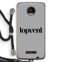 Topvent Grijs Zwart: Motorola Moto Z Force Transparant Hoesje met koord