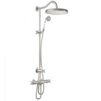 Regendoucheset Tres Clasic Thermostatische Opbouw Incl. Handdouche Doucheslang 170 cm RVS - thumbnail