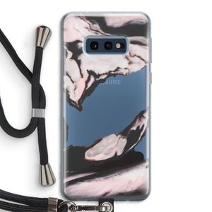 Roze stroom: Samsung Galaxy S10e Transparant Hoesje met koord