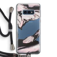Roze stroom: Samsung Galaxy S10e Transparant Hoesje met koord