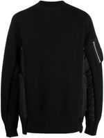 sacai sweat en sergé Sponge à empiècements - Noir