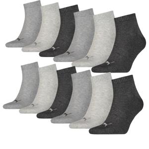 Puma Quarter Sokken Plain 12-pack Antraciet Melange-43/46