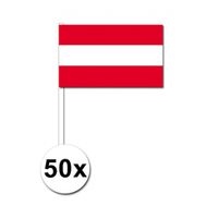 50 Oostenrijkse zwaaivlaggetjes 12 x 24 cm - thumbnail