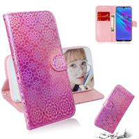 Voor Huawei Y6 2019 effen kleur kleurrijke magnetische Buckle horizontale Flip PU lederen draagtas met houder & kaartsleuven & portemonnee & Lanyard (