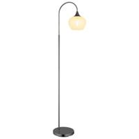 Globo Antraciet vloerlampMaxy met wit glas enkel - 15548SK